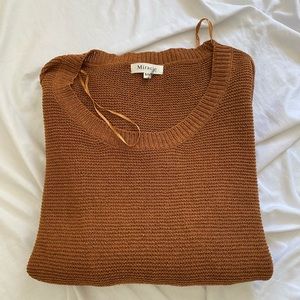 Rust orange brown waffleknit sweater